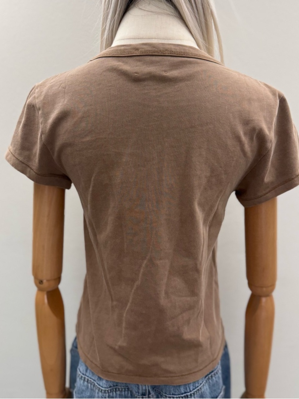 Academy Brand Women’s Brown Basic T Shirt Size S 100% Cotton Crew Neck - Picture 6 of 12